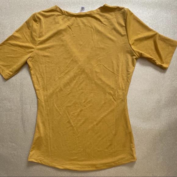 Yellow Cross Over Body Contouring Blouse - Picture 3 of 3